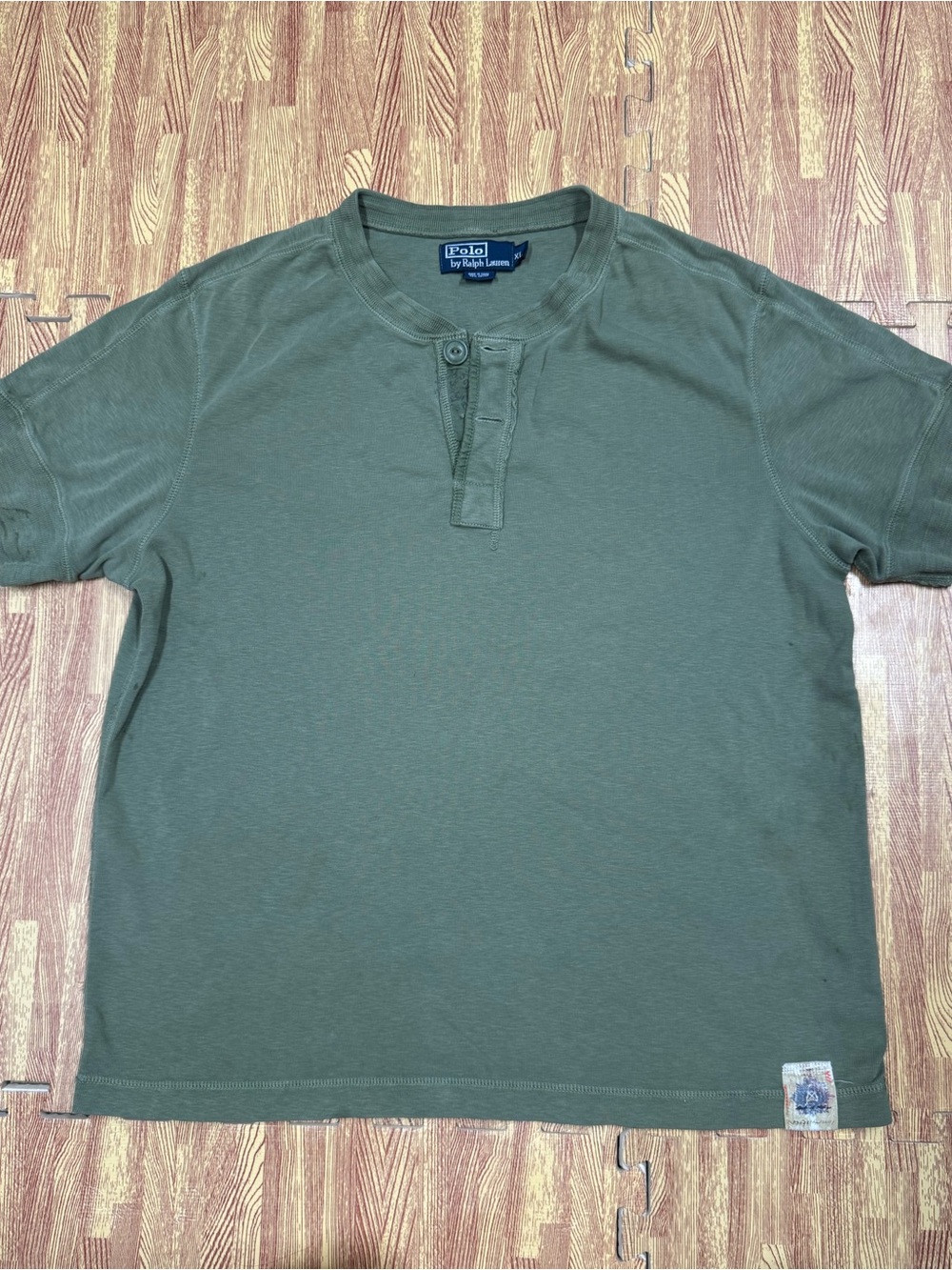 Polo Ralph Lauren Short Sleeve Henley Men’s XL Military Olive Green Army Cotton